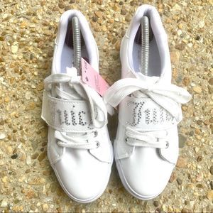 NWT Juicy Couture Studded Crystal White Shoes Size 6.5